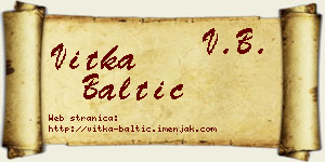Vitka Baltić vizit kartica